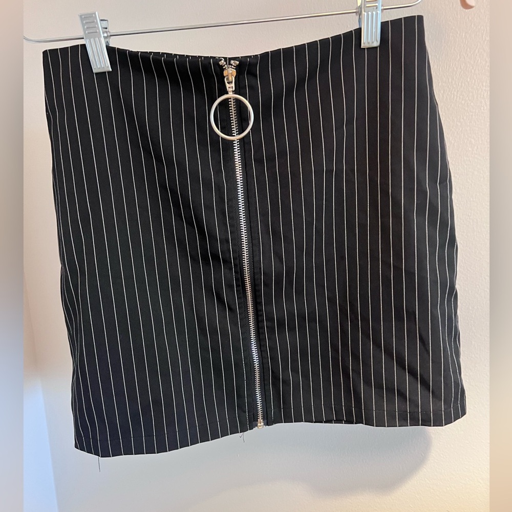 Forever 21 Black and White Pinstripe Mini Skirt